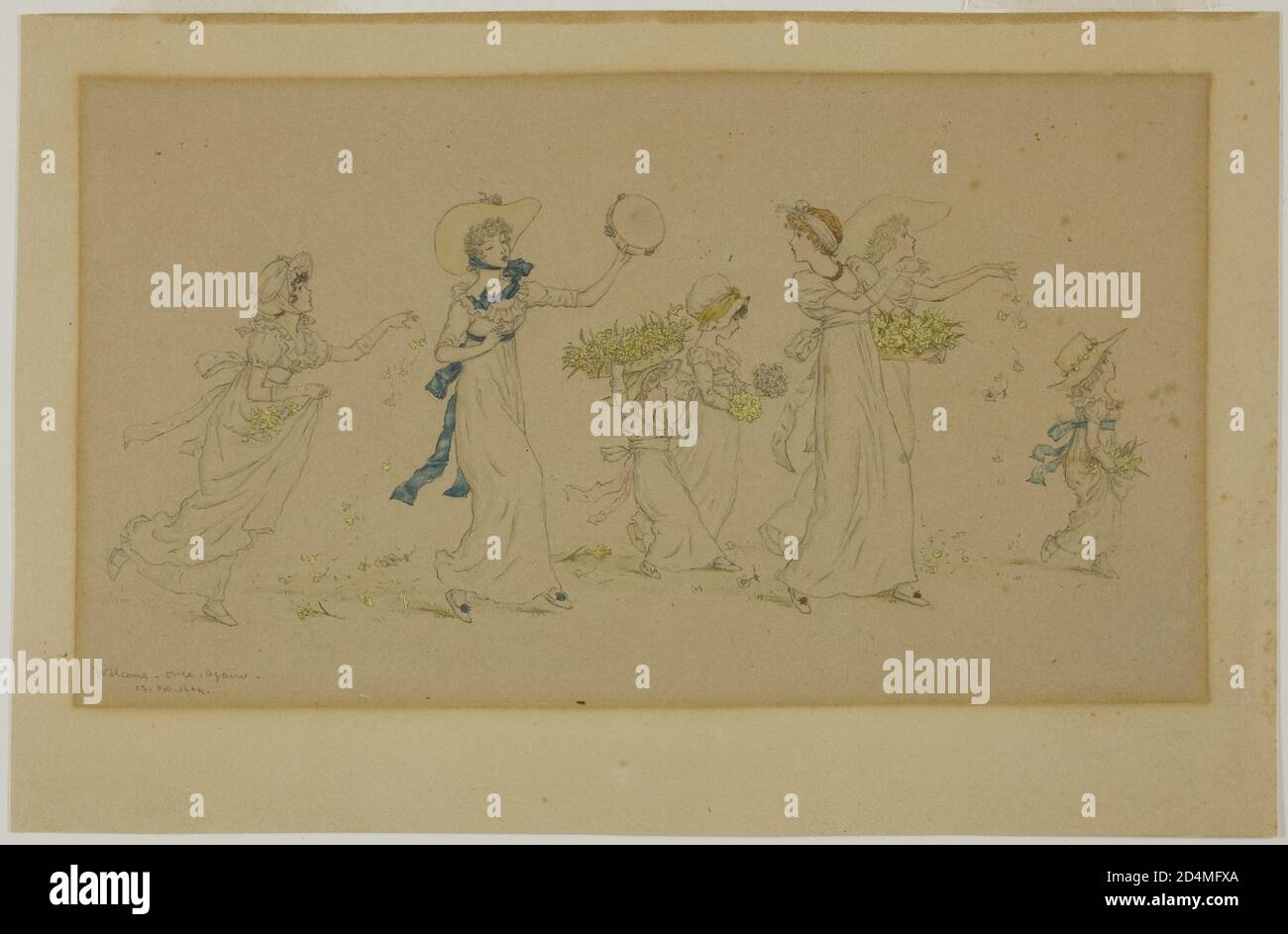 19th Century Art -  Welcome Once Again ;  Date:  1884; Kate Greenaway; English; 1846-1901 Stock Photo