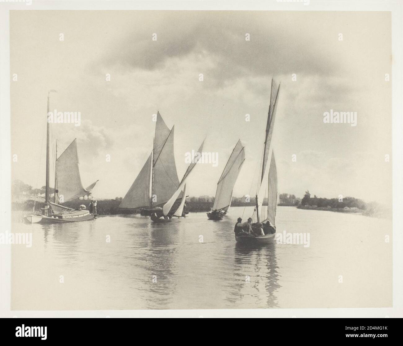 A Sailing Match at Horning  -  Date: 1885; ; printed 1886; Peter Henry Emerson ; English; born Cuba; 1856-1936 Stock Photo