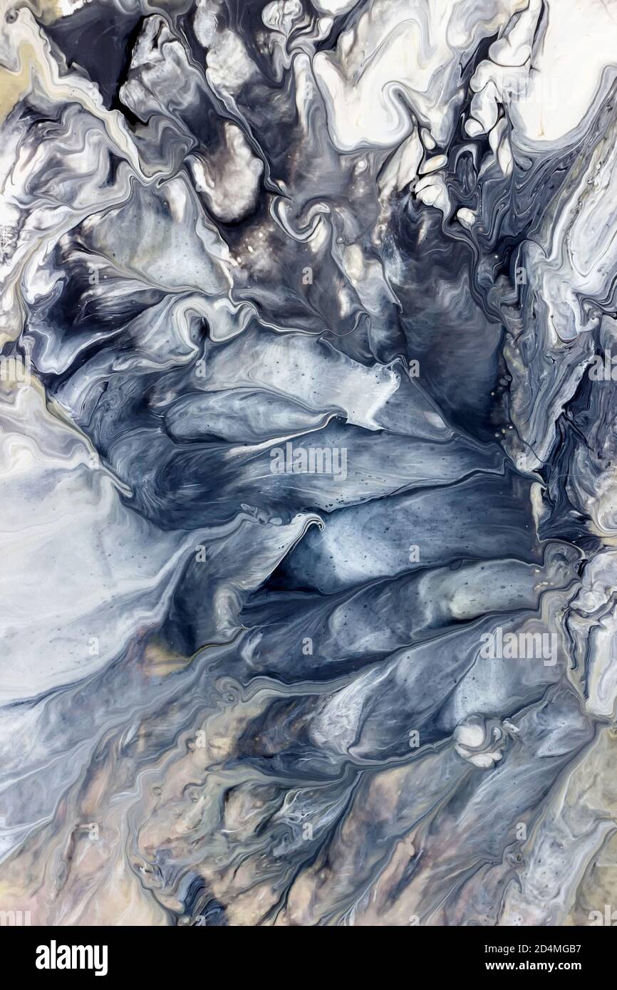 abstract blue fluid acrylic painting on canvas Stock Photo - Alamy