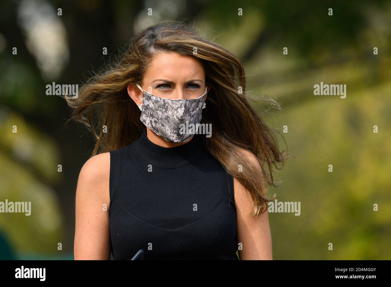 Washington, United States. 09th Oct, 2020. White House Communications Director Alyssa Farah speaks to reporters outside the West Wing in Washington, DC on Friday, October 9, 2020. Photo by Erin Scott/UPI Credit: UPI/Alamy Live News Stock Photo