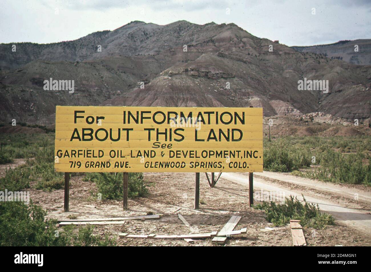 Land development advertising in rocky mountains Location in or near