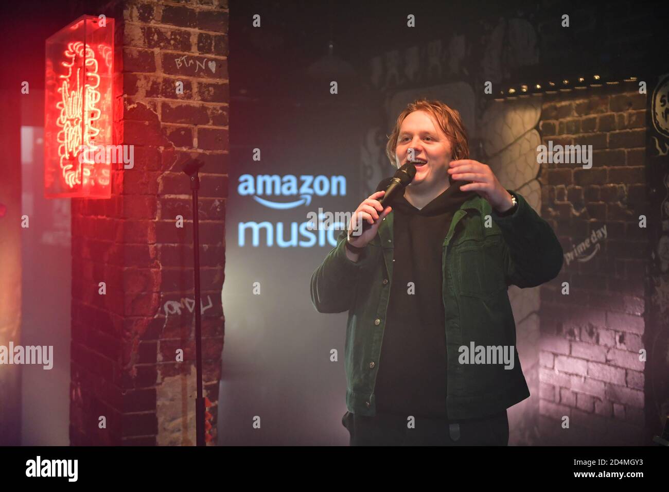 EDITORIAL USE ONLY Singer Lewis Capaldi performs at Sneaky PeteÕs in Edinburgh for Prime Day Live - a free, livestreamed event presented by Amazon Music, in support of Music Venue Trust to raise awareness and funds for UK music venues. Stock Photo