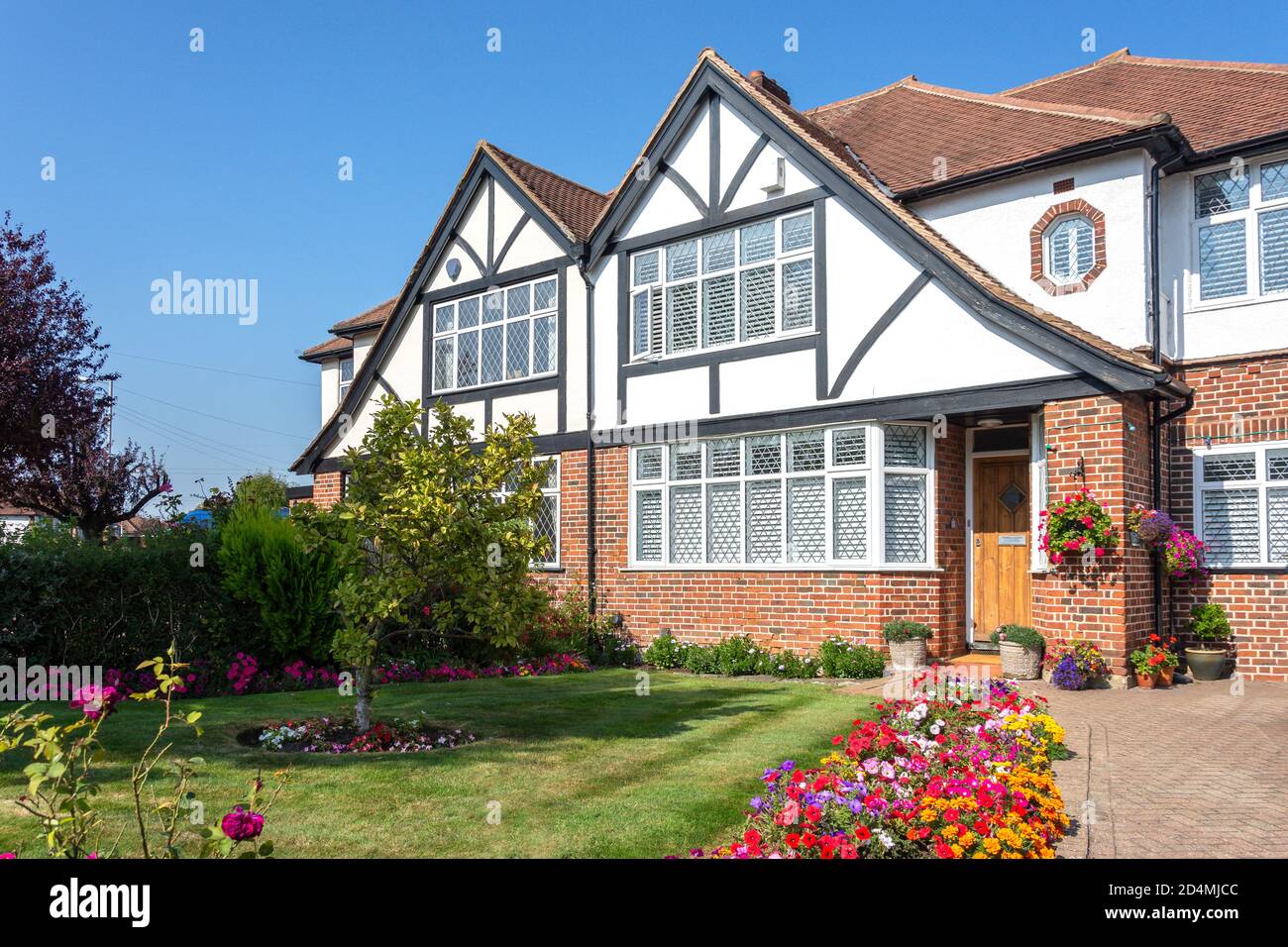 Semi-detached house, Church Road, Old Malden, Royal Borough of Kingston upon Thames, Greater London, England, United Kingdom Stock Photo