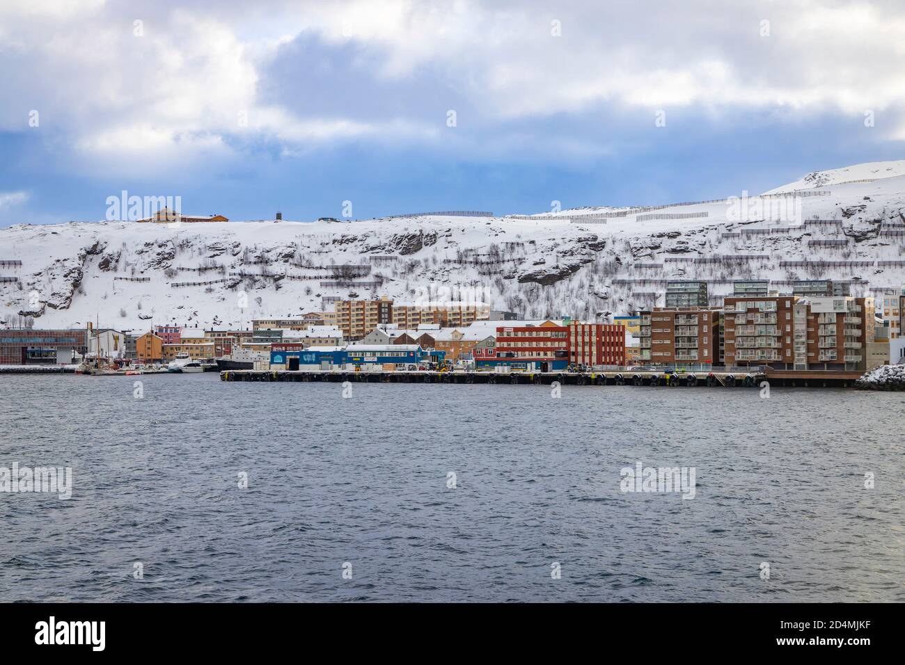 Colourful houses in Hammerfest the most northerly town in North Norway
