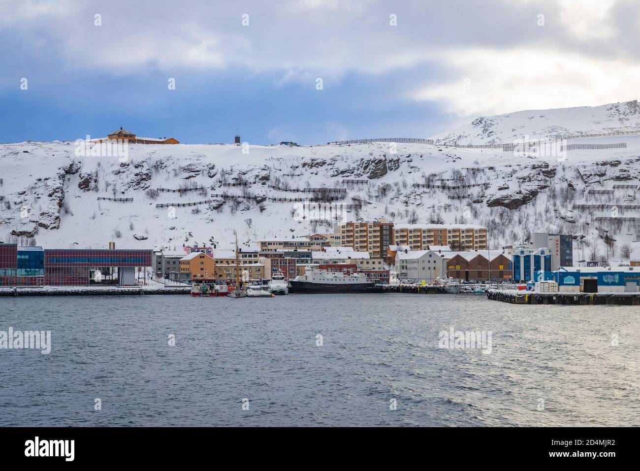 Colourful houses in Hammerfest the most northerly town in North Norway