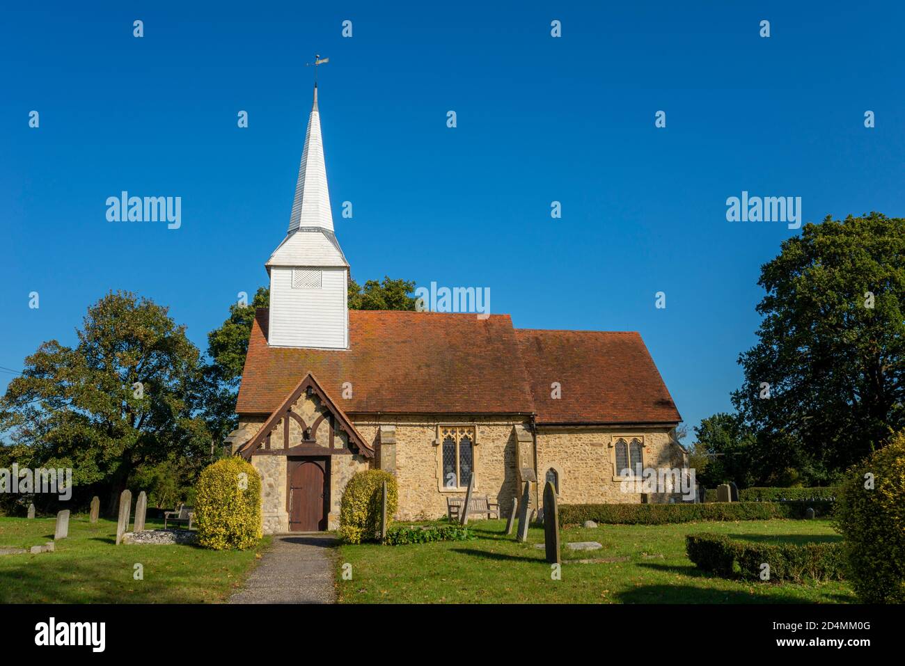 St Mary the Virgin church in Hawkwell, Rochford, near Southend, Essex, UK. Chelmsford diocese. Stone rubble construction. Bright Autumn day Stock Photo