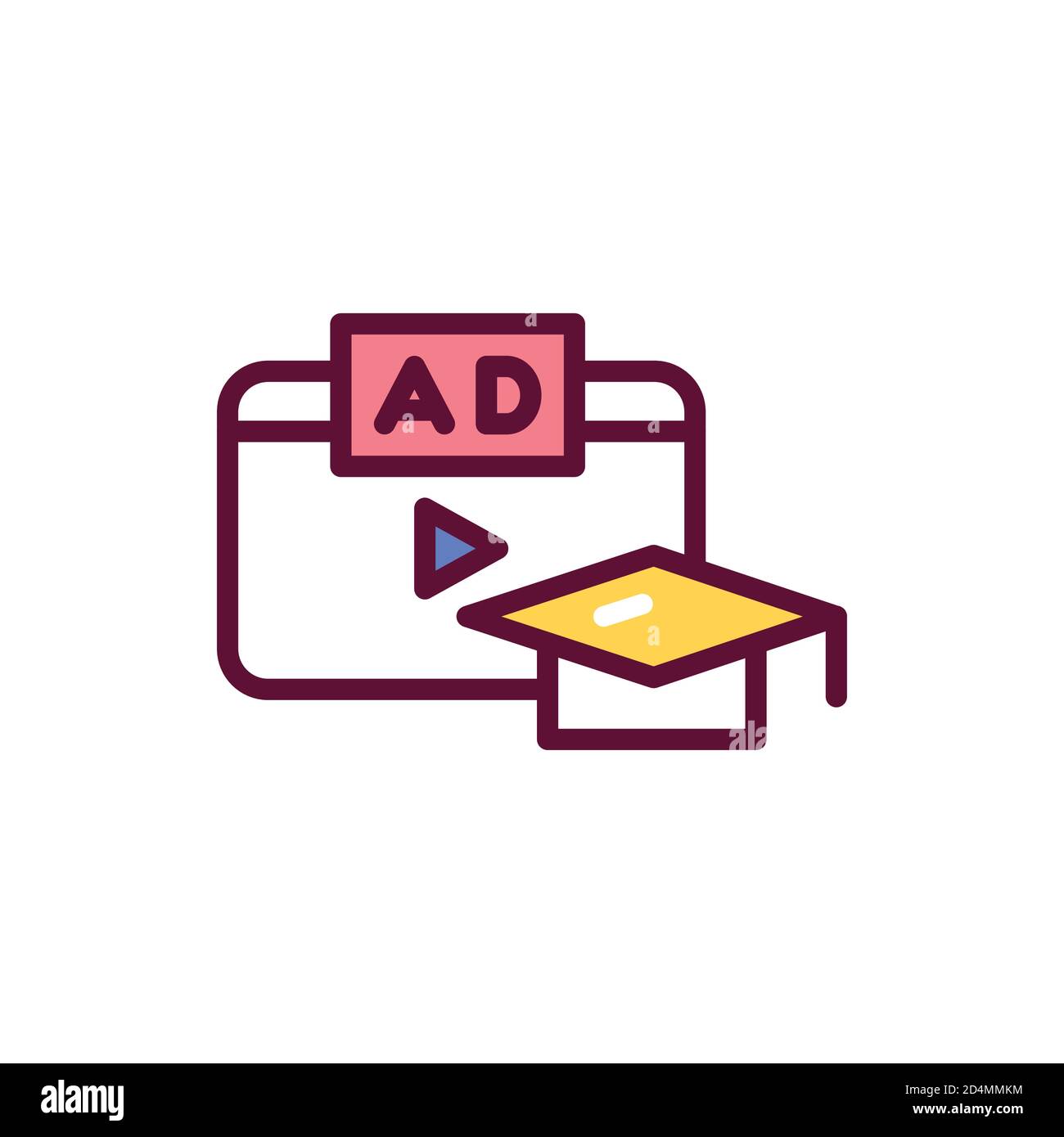 Marketing and advertising courses color line icon. Vector illustration ...