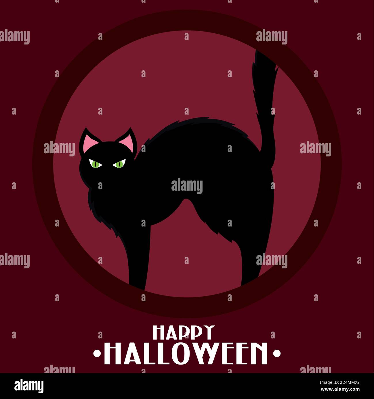 Isolated cat halloween holiday october poster- Vector Stock Vector