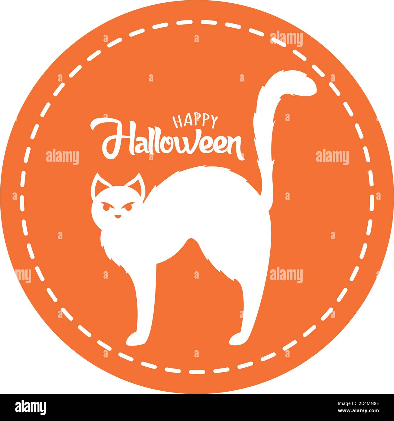 Isolated cat halloween holiday october sticker- Vector Stock Vector