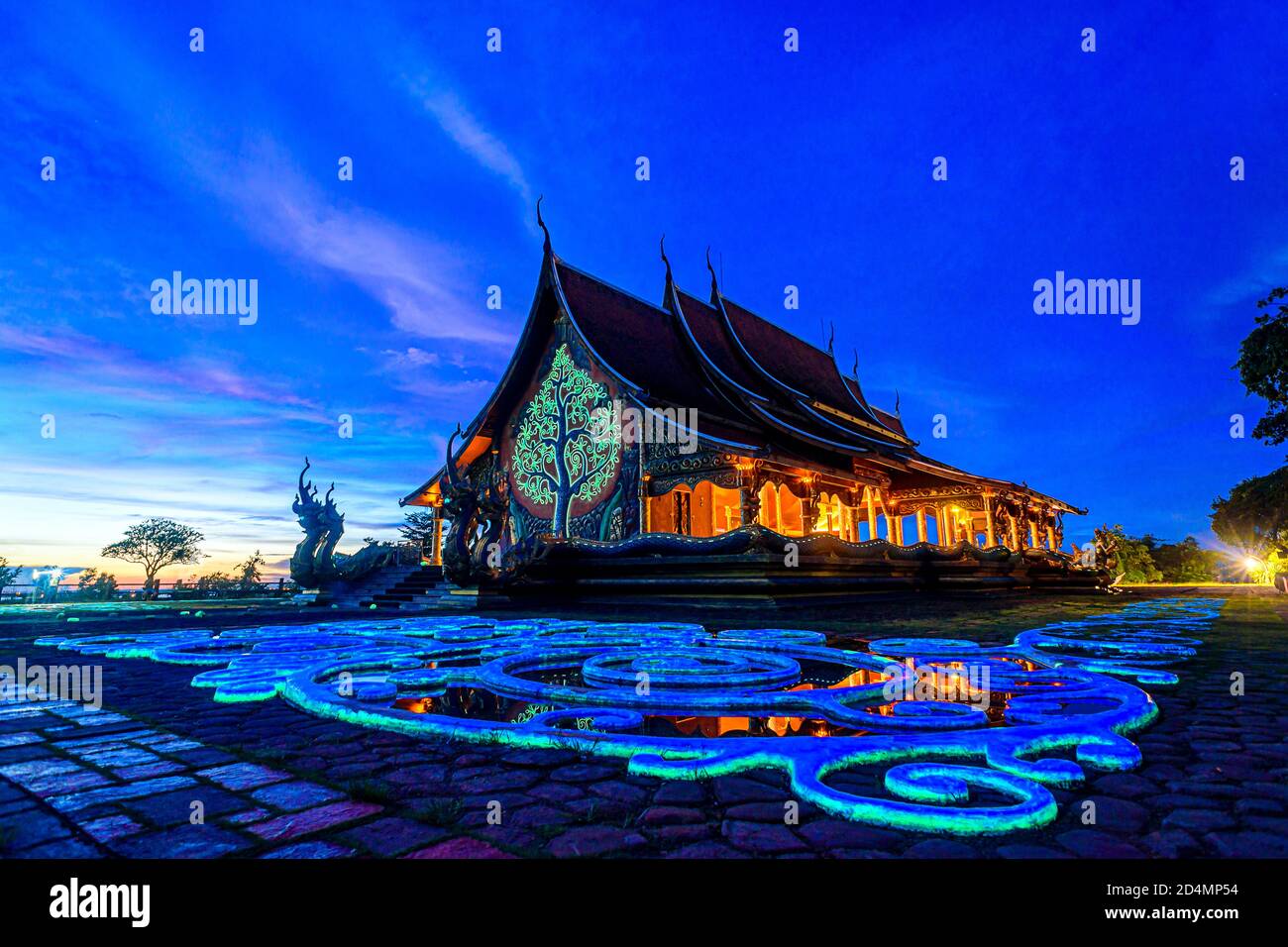 Twilight Shot Of Sirindhorn Wararam Phu Prao Temple Is Public Temple In twilight-shot-of-sirindhorn-wararam-phu-prao-temple-is-public-temple-in