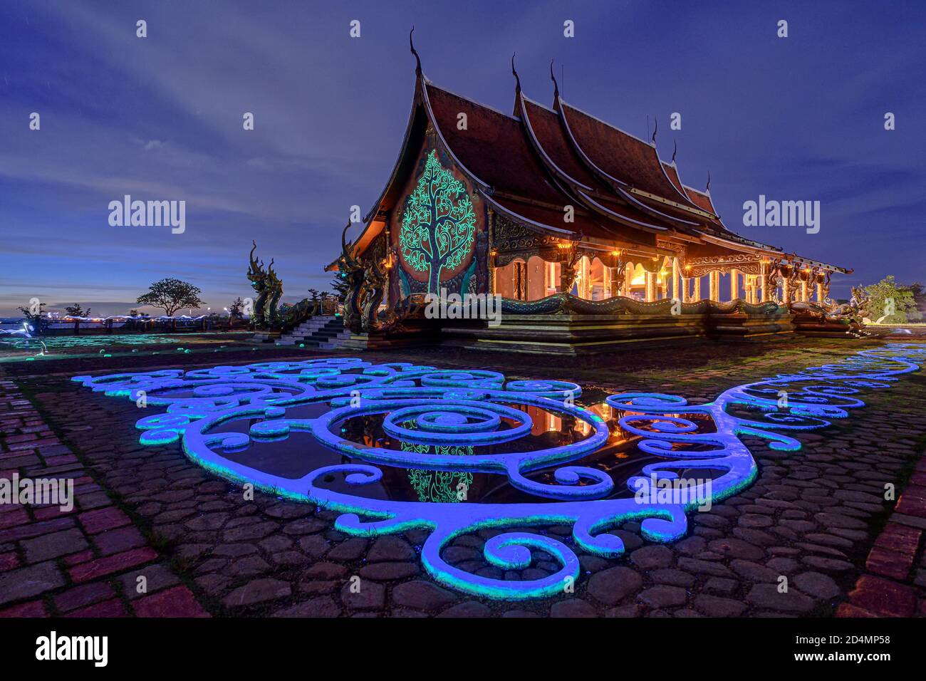 Twilight Shot Of Sirindhorn Wararam Phu Prao Temple Is Public Temple In twilight-shot-of-sirindhorn-wararam-phu-prao-temple-is-public-temple-in