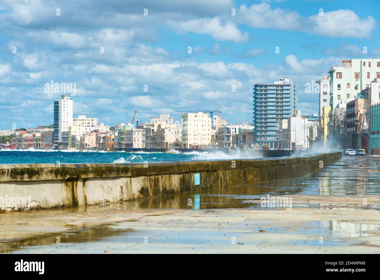 The skyline of Havana and the iconic Malecon seaside avenue Stock Photo