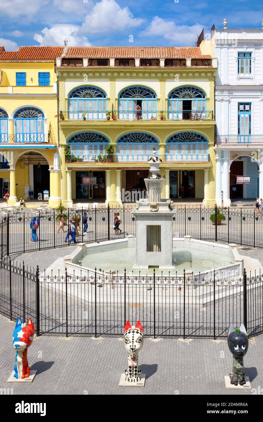 Square Important Building Colorful buildings at a famous square in Old Havana Stock Photo - Alamy