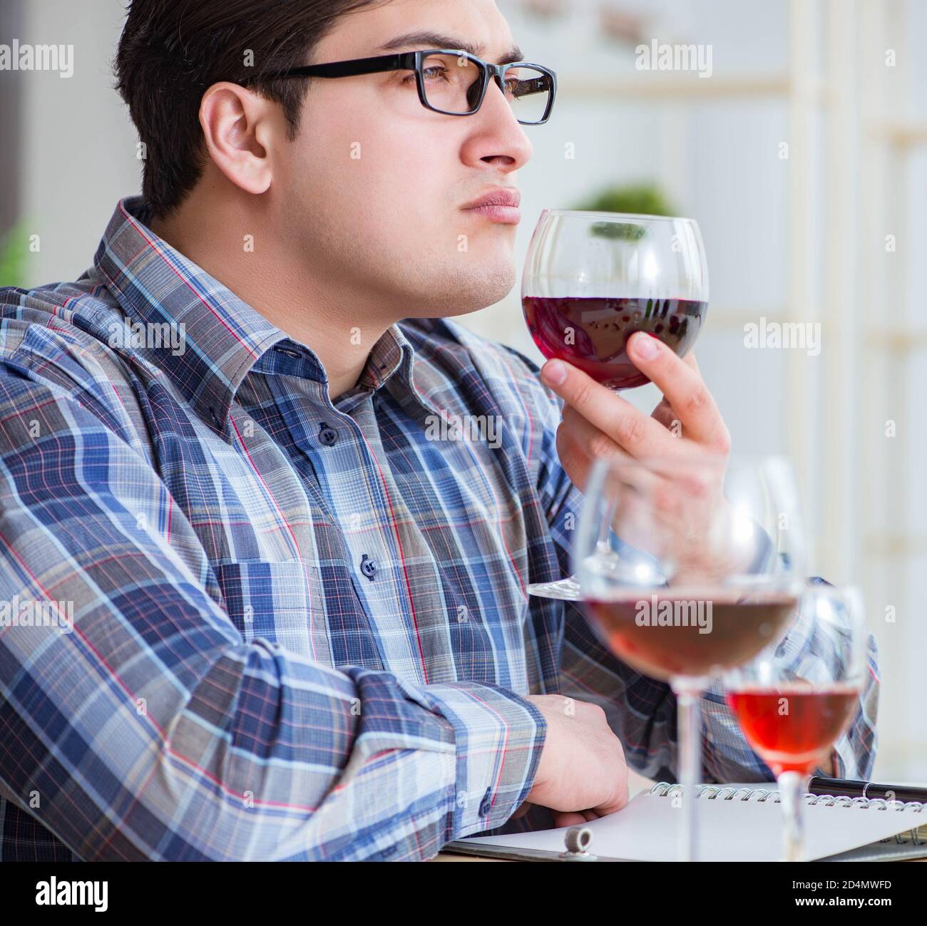 the-professional-sommelier-tasting-red-wine-stock-photo-alamy