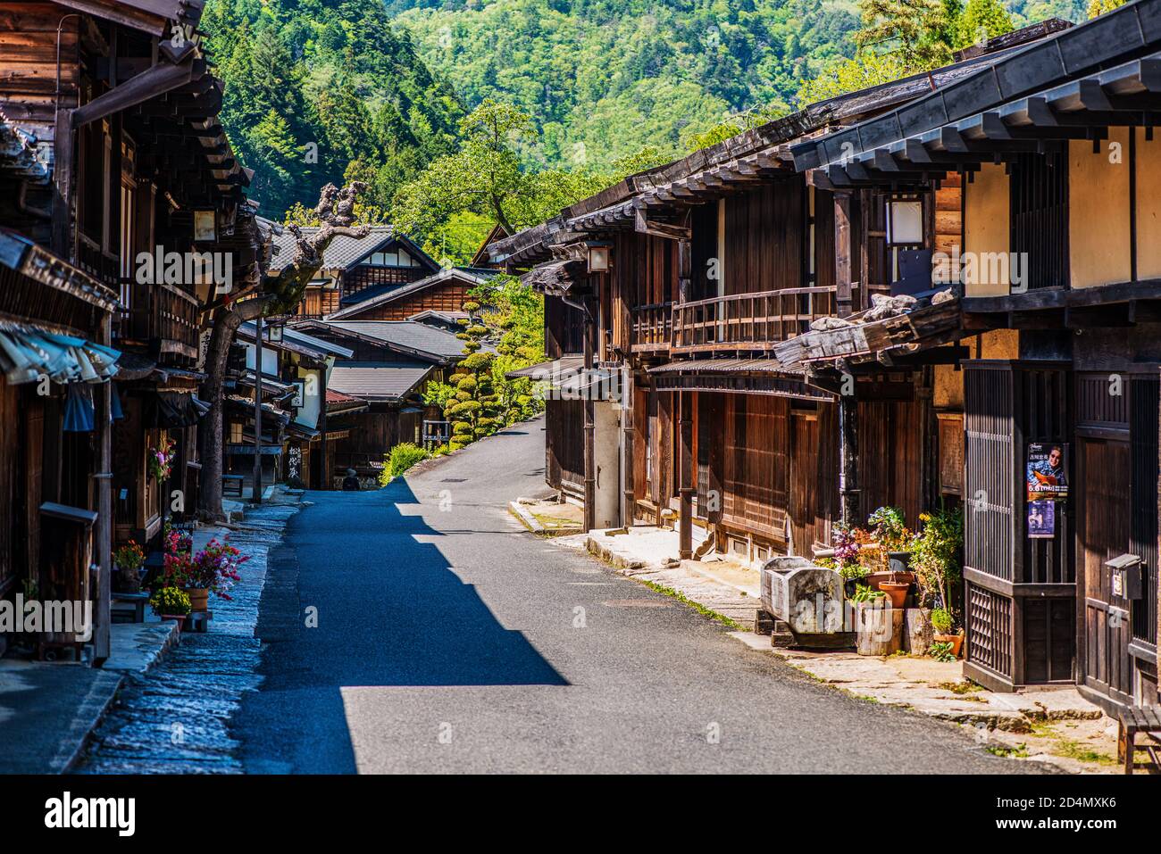Tsumago village on the historic Nakasendo Trail Stock Photo
