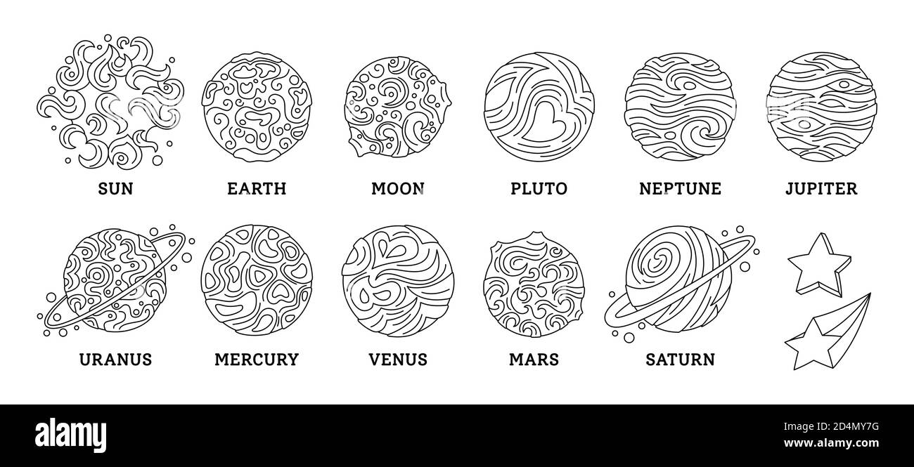 Solar system planets orbit Black and White Stock Photos & Images - Alamy