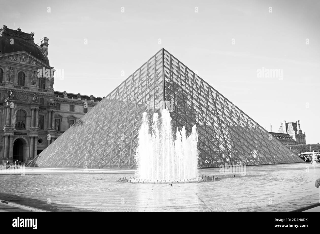 Louvre Pyramid Stock Photo