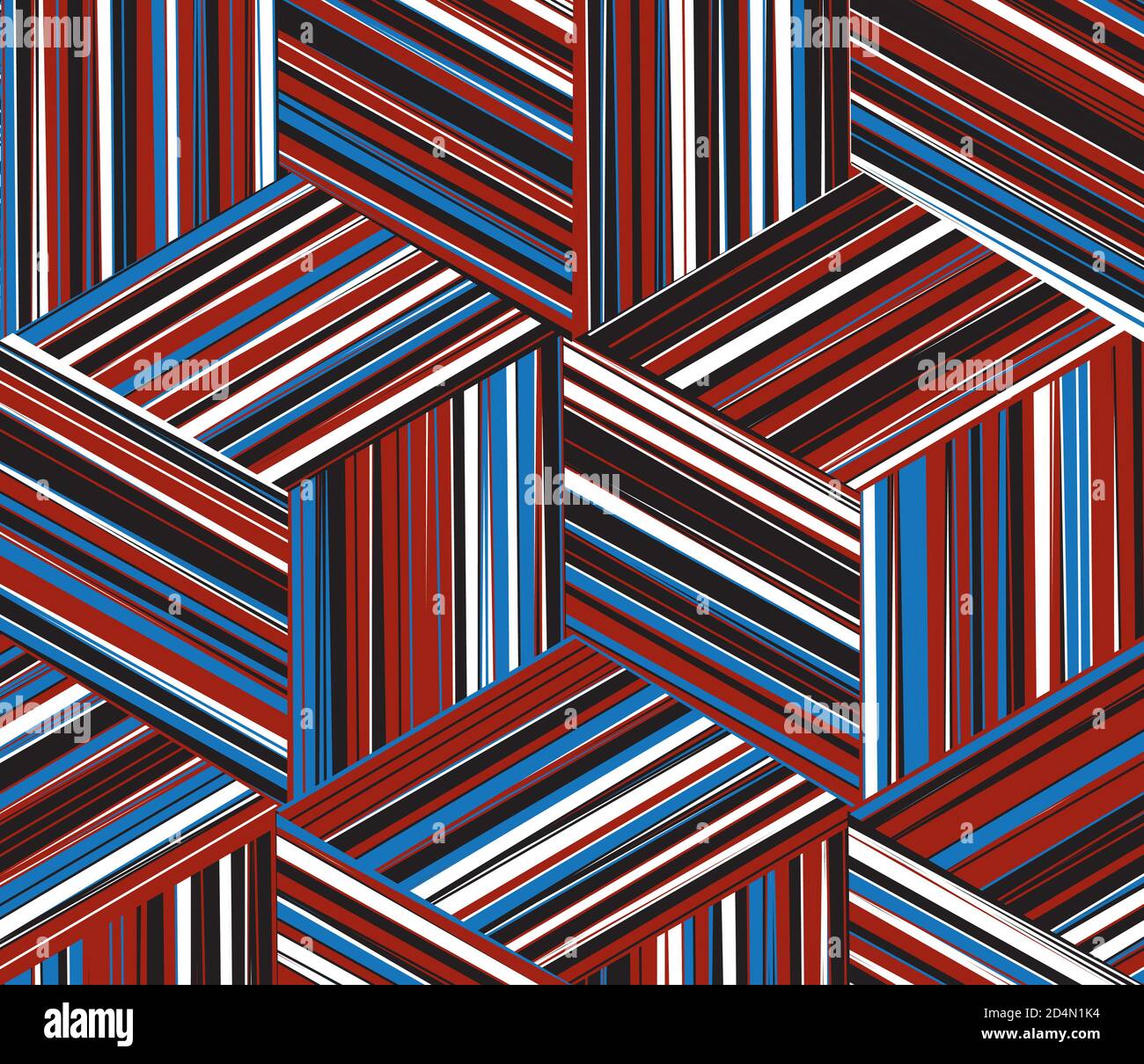 Seamless pattern with colored segments(cube) Stock Vector