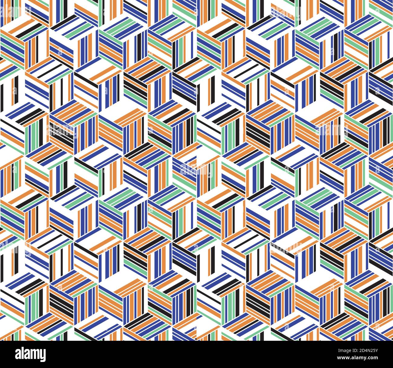 Seamless pattern with colored bands(cube) Stock Vector