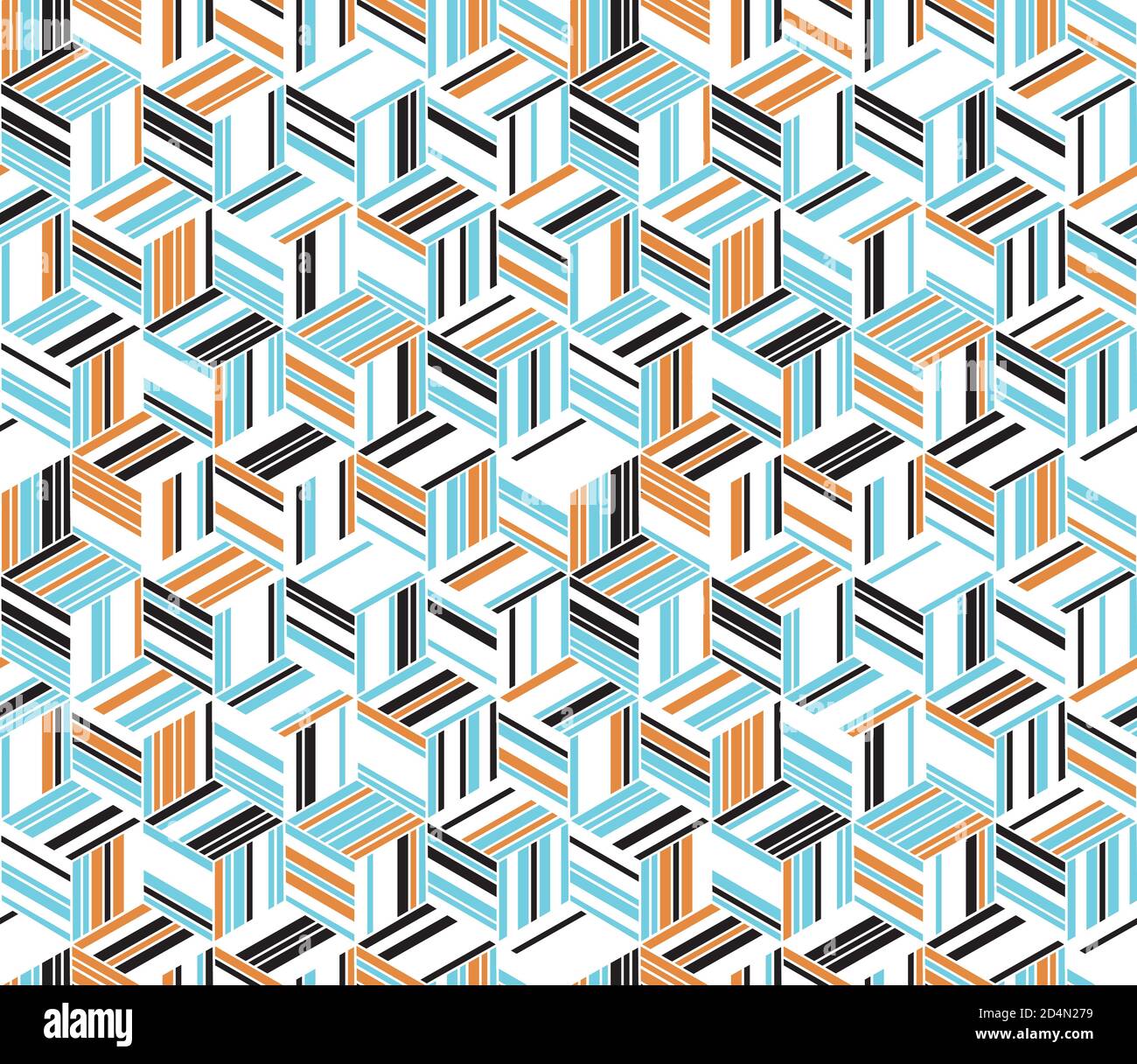 Seamless pattern with colored bands(cube) Stock Vector