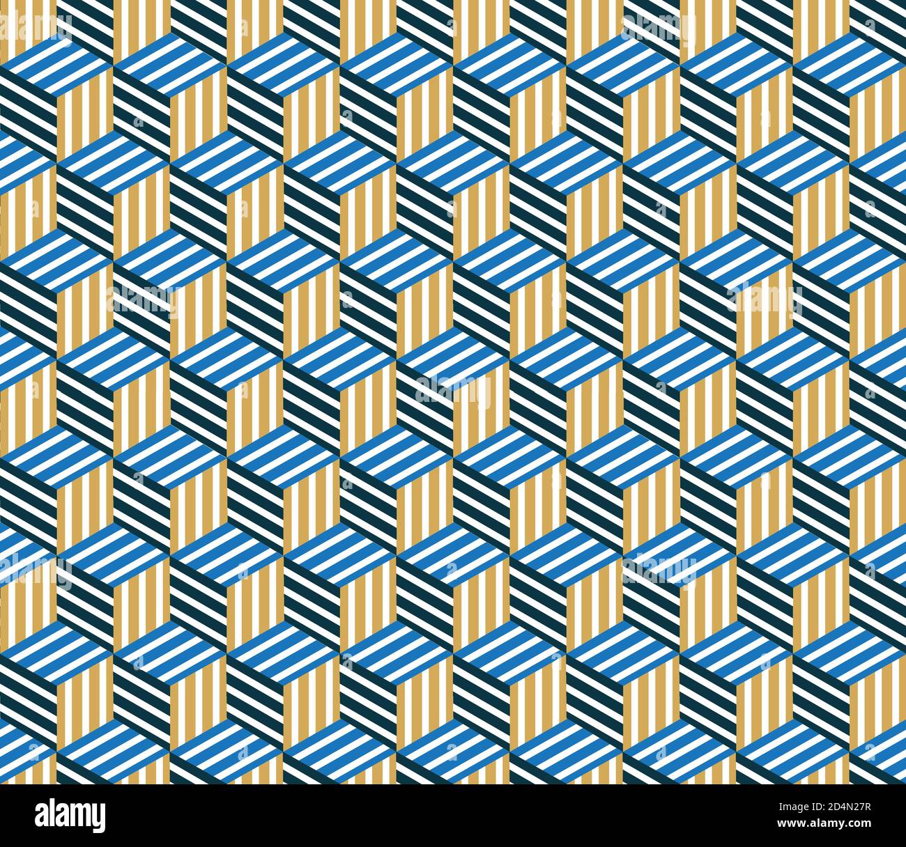 Seamless pattern with colored bands(cube) Stock Vector