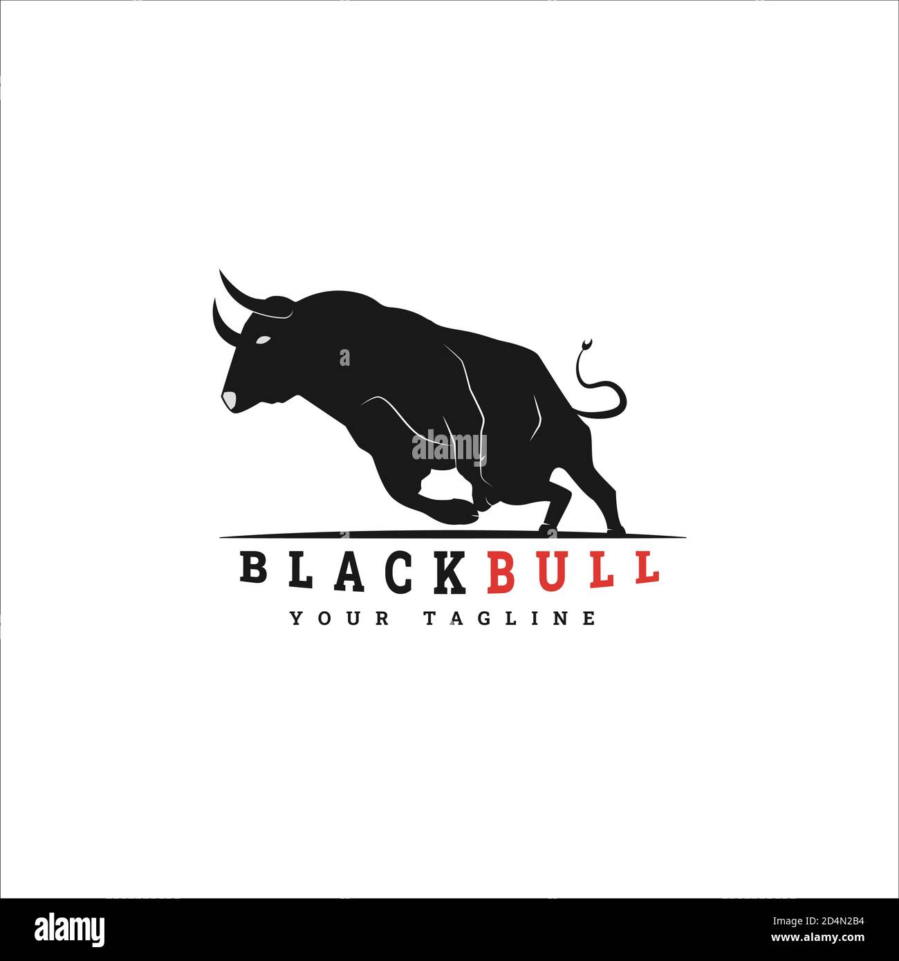 Bull Symbol for logo template simple black color Stock Vector Image