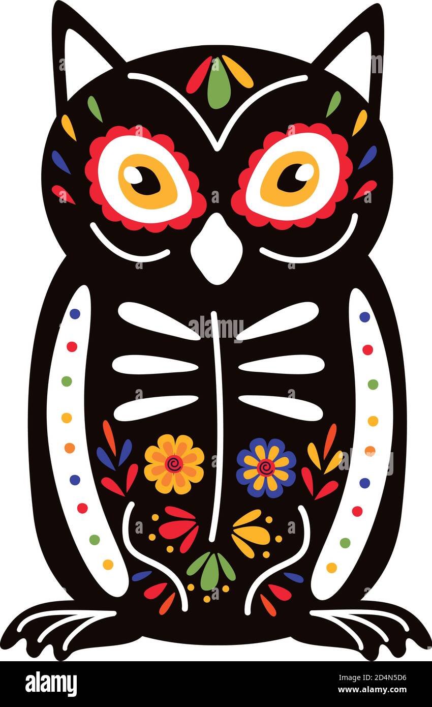 exotic mexican owl bird flat style icon vector illustration design ...