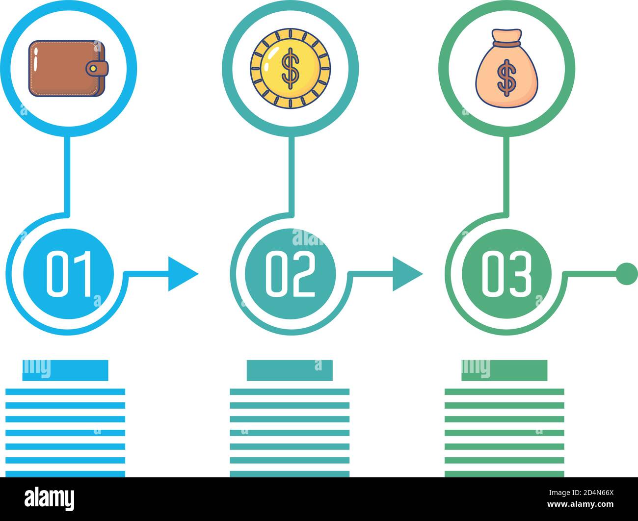 numbers and economy icons infographics statistics flat style vector ...