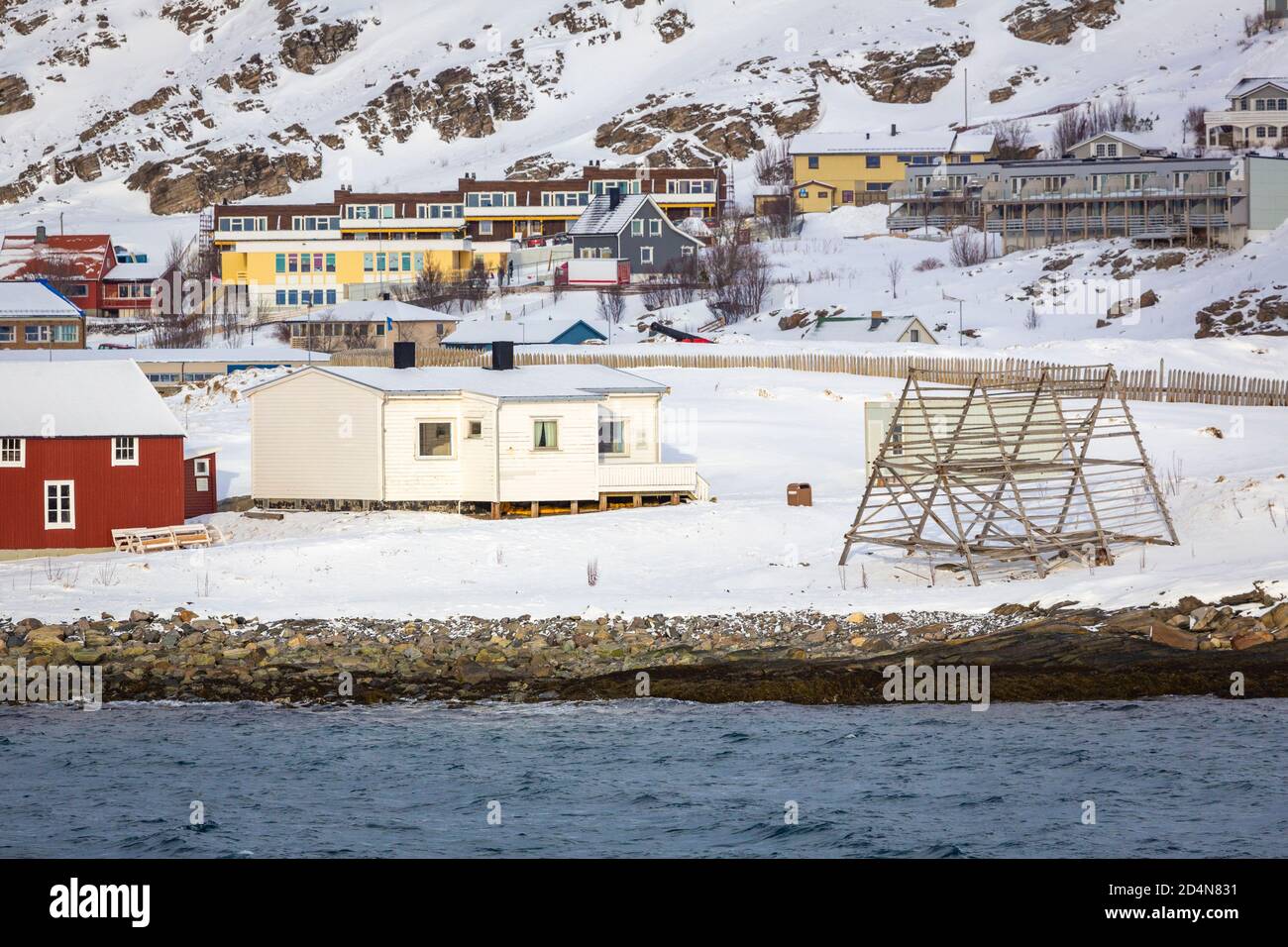 Colourful houses in Hammerfest the most northerly town in North Norway