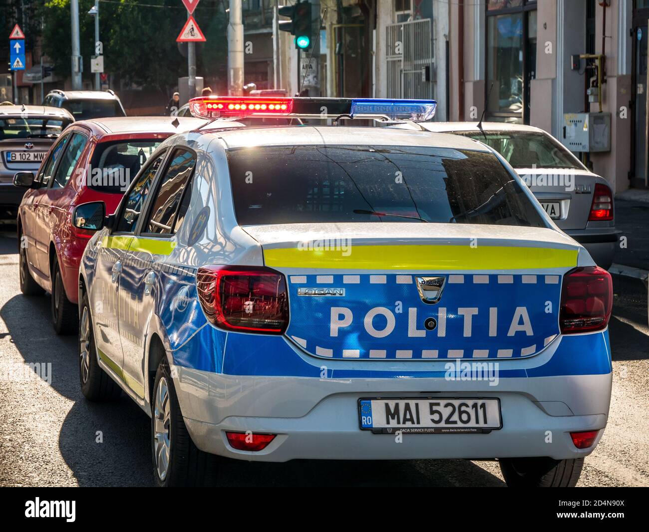 Bucharest/Romania - 09.27.2020: Romanian police car in traffic Stock Photo  - Alamy