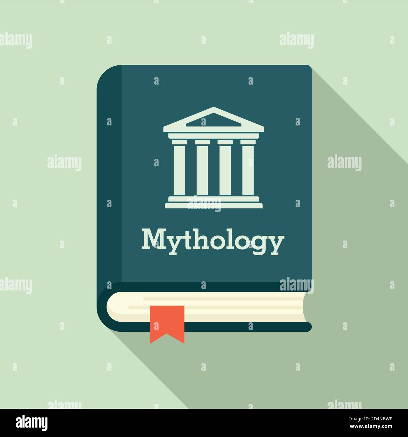 Mythology book icon. Flat illustration of mythology book vector icon ...