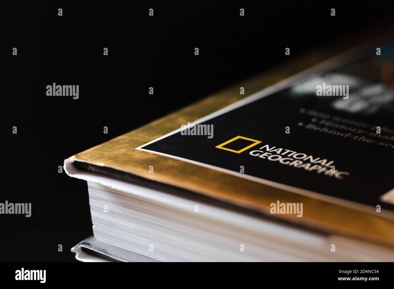 National Geographic logo on a book Stock Photo