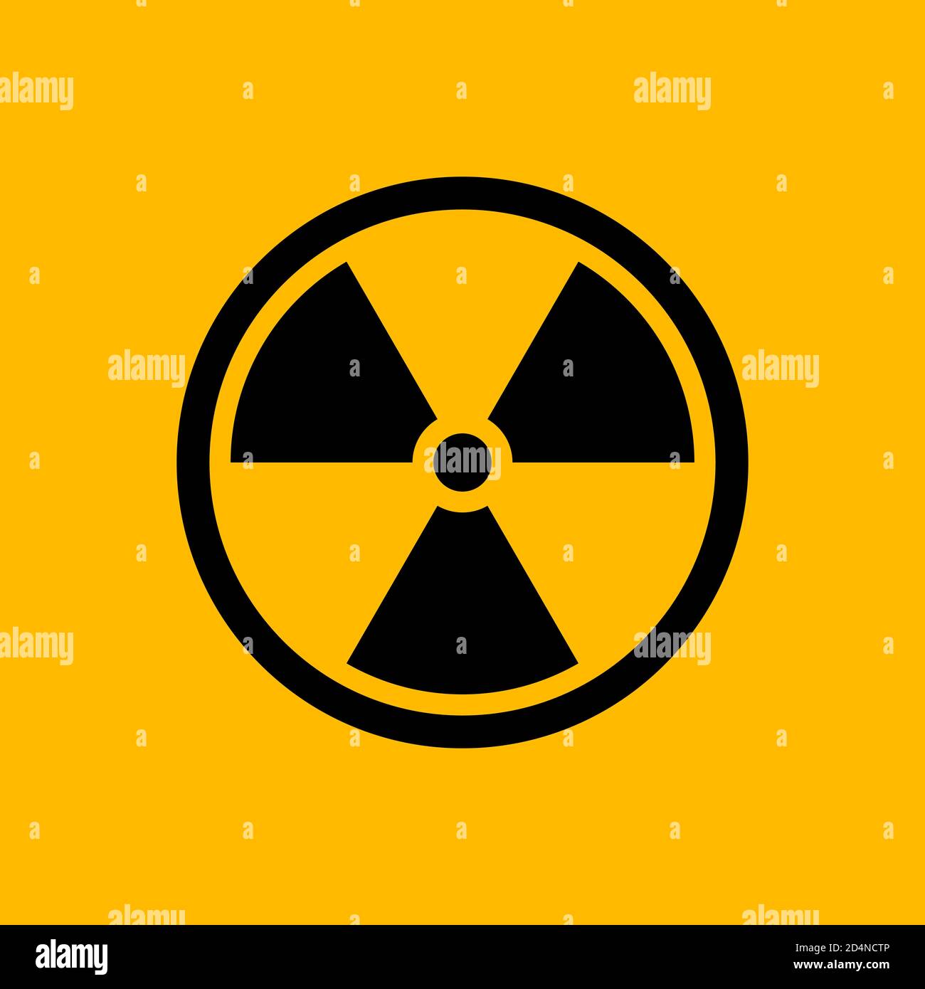 Black radiation symbol isolated on yellow background Stock Vector Image