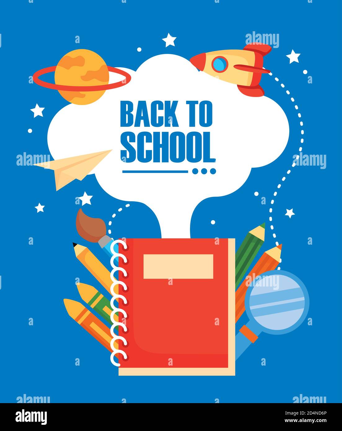 back to school poster with vector illustration design Stock Vector ...