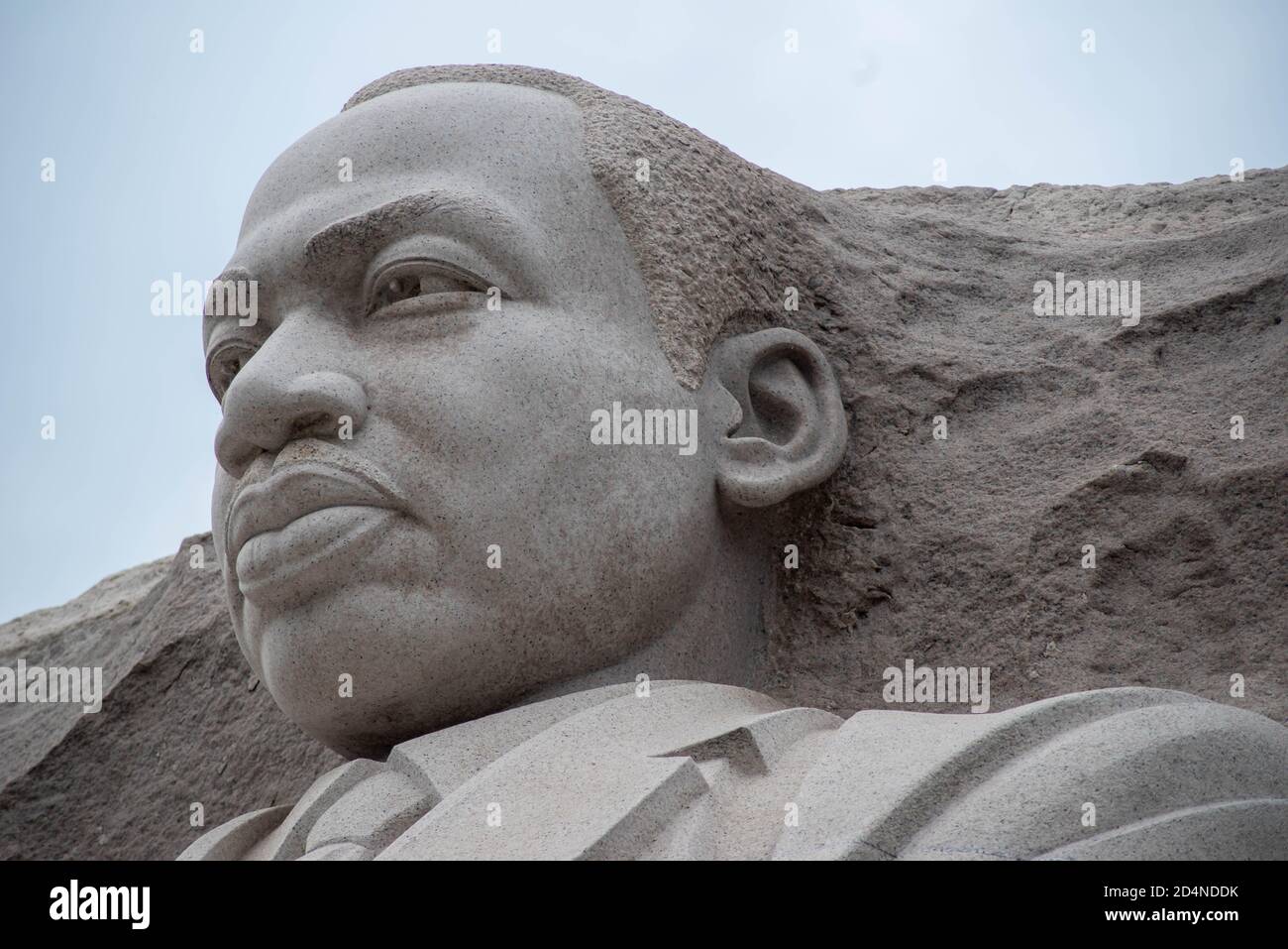 Close up of Dr. Martin Luther King Jr. monument in Washington DC. USA ...