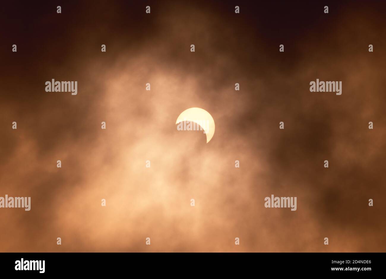 Annular (Partial) Solar Eclipse seen from Pune, India on 21st June 2020. Stock Photo