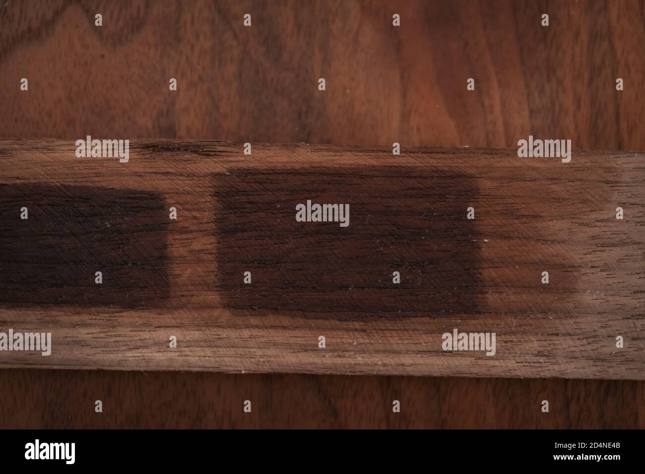 toning oil sample on walnut wood, closeup Stock Photo Alamy