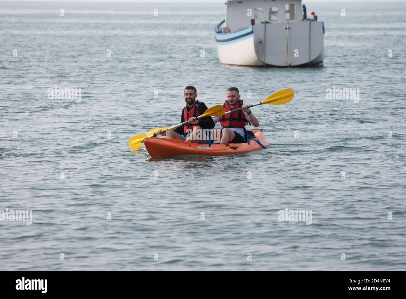 kayaking Combe Martin bay North Devon Stock Photo - Alamy