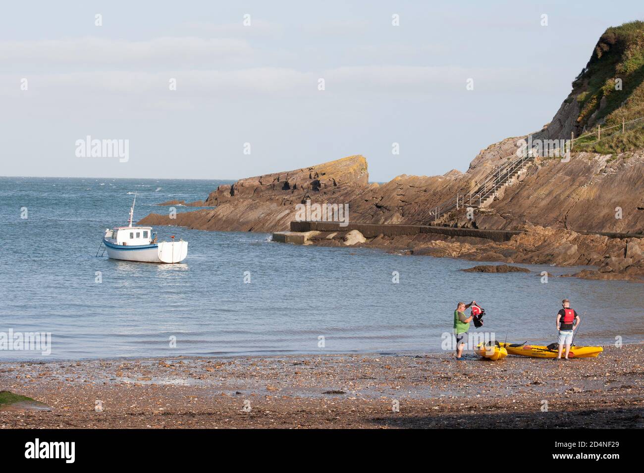 kayaking Combe Martin bay North Devon Stock Photo - Alamy