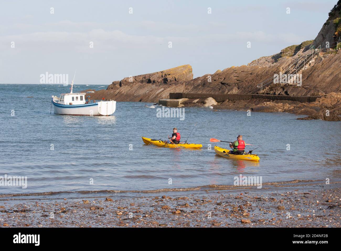 kayaking Combe Martin bay North Devon Stock Photo - Alamy