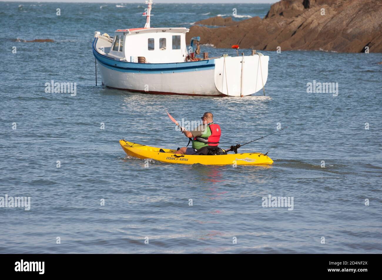 kayaking Combe Martin bay North Devon Stock Photo - Alamy