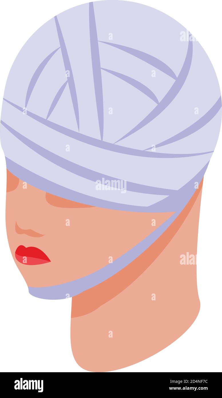 Head bandage icon, isometric style Stock Vector