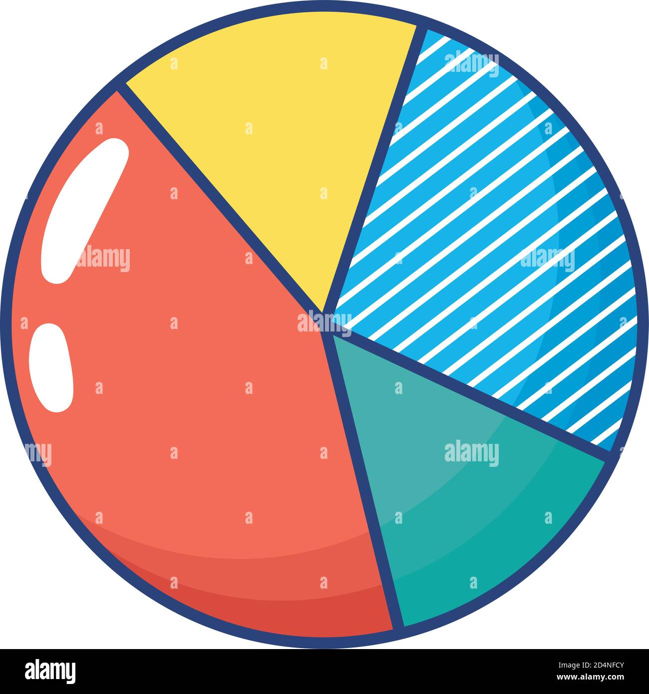 statistics pie flat style icon vector illustration design Stock Vector ...