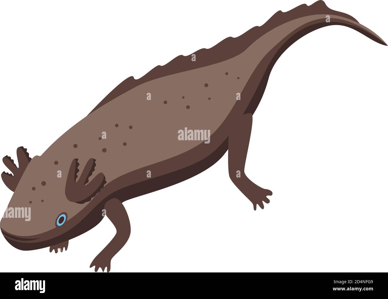 Endangered axolotl icon, isometric style Stock Vector