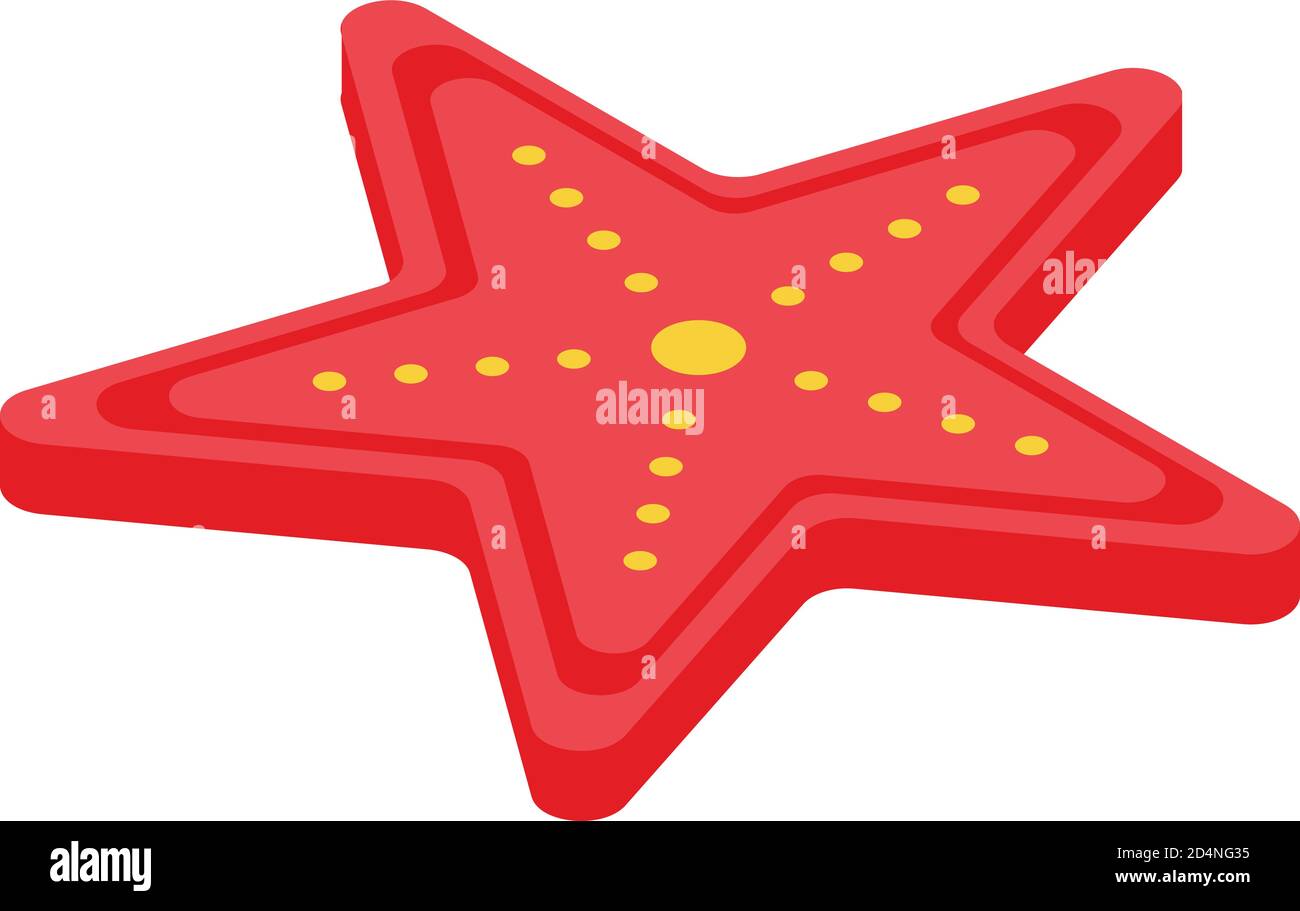 Sea star icon, isometric style Stock Vector