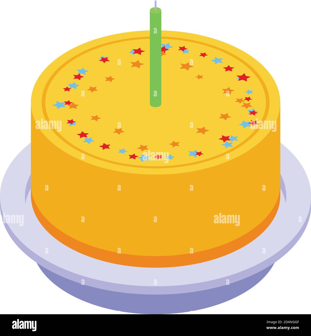 Fruit cake icon, isometric style Stock Vector