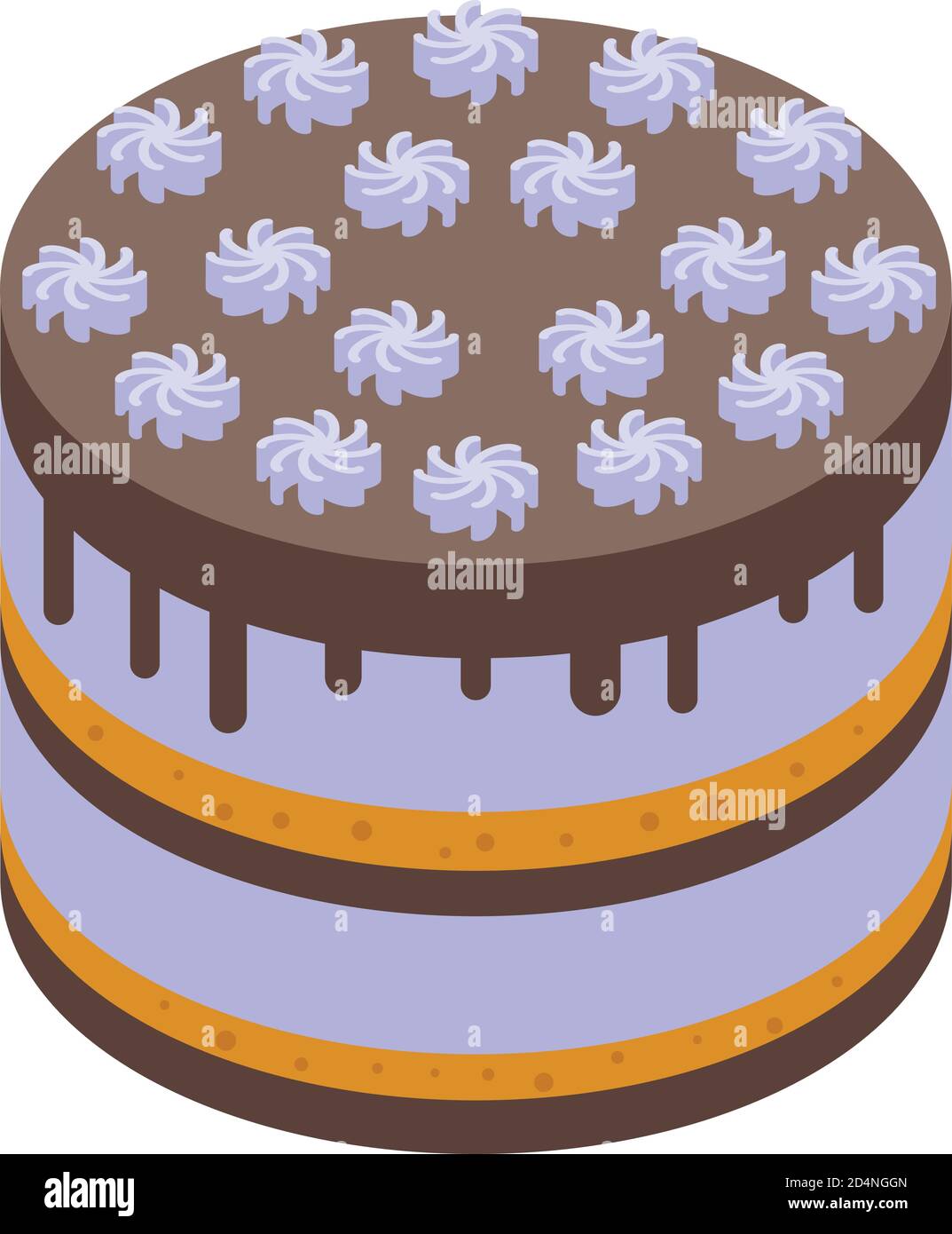 Baked cake icon, isometric style Stock Vector