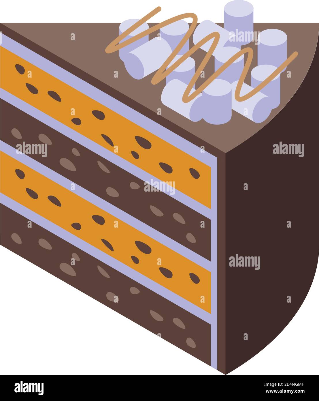 Slice cake icon, isometric style Stock Vector