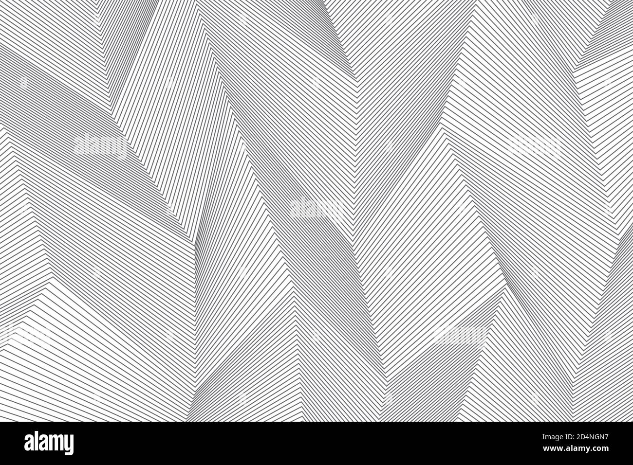 Abstract background pattern made with repeated lines forming 3 dimensional geometric forms. Modern, simple and architectural vector art. Stock Photo