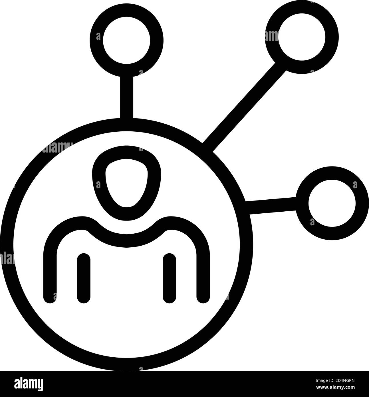 Scheme people reliability icon, outline style Stock Vector